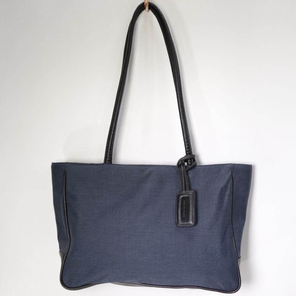 Bueno Tote Handbag Women L Navy Blue Nylon Lined Purse Shoulder Bag